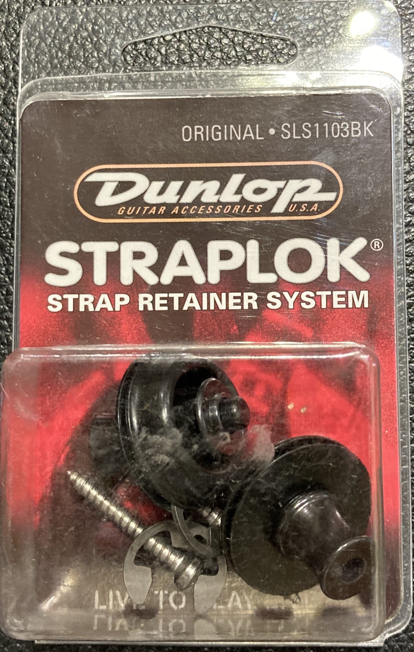 Dunlop Straplok Original Black Locking Strap Button Pair SLS1103BK (parts)