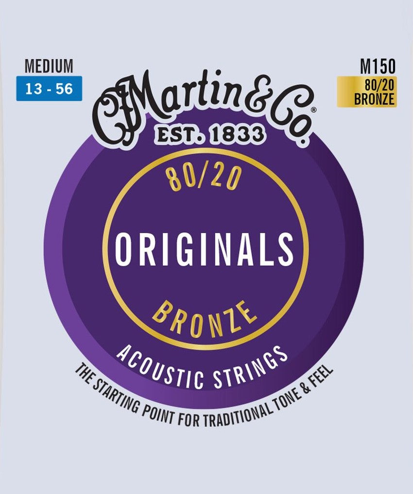 Martin M150 8020 Bronze Medium Gauge Acoustic Guitar Strings 13-56 (strings)