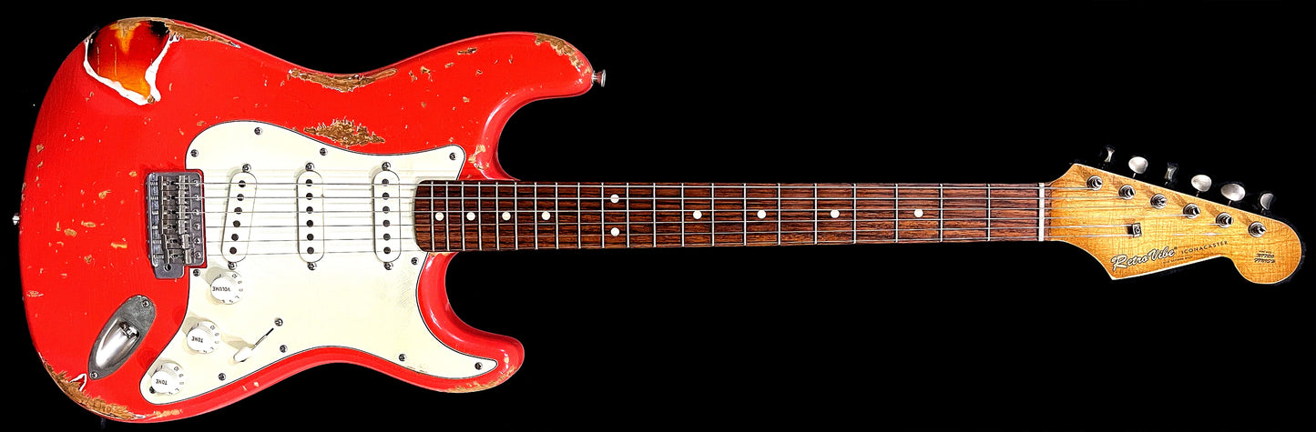 RetroVibe® Iconacaster - Fiesta Red over 3-Tone Sunburst RV37