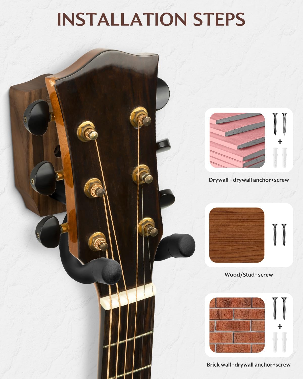 Strich Black Walnut Guitar Wall Mount ST055
