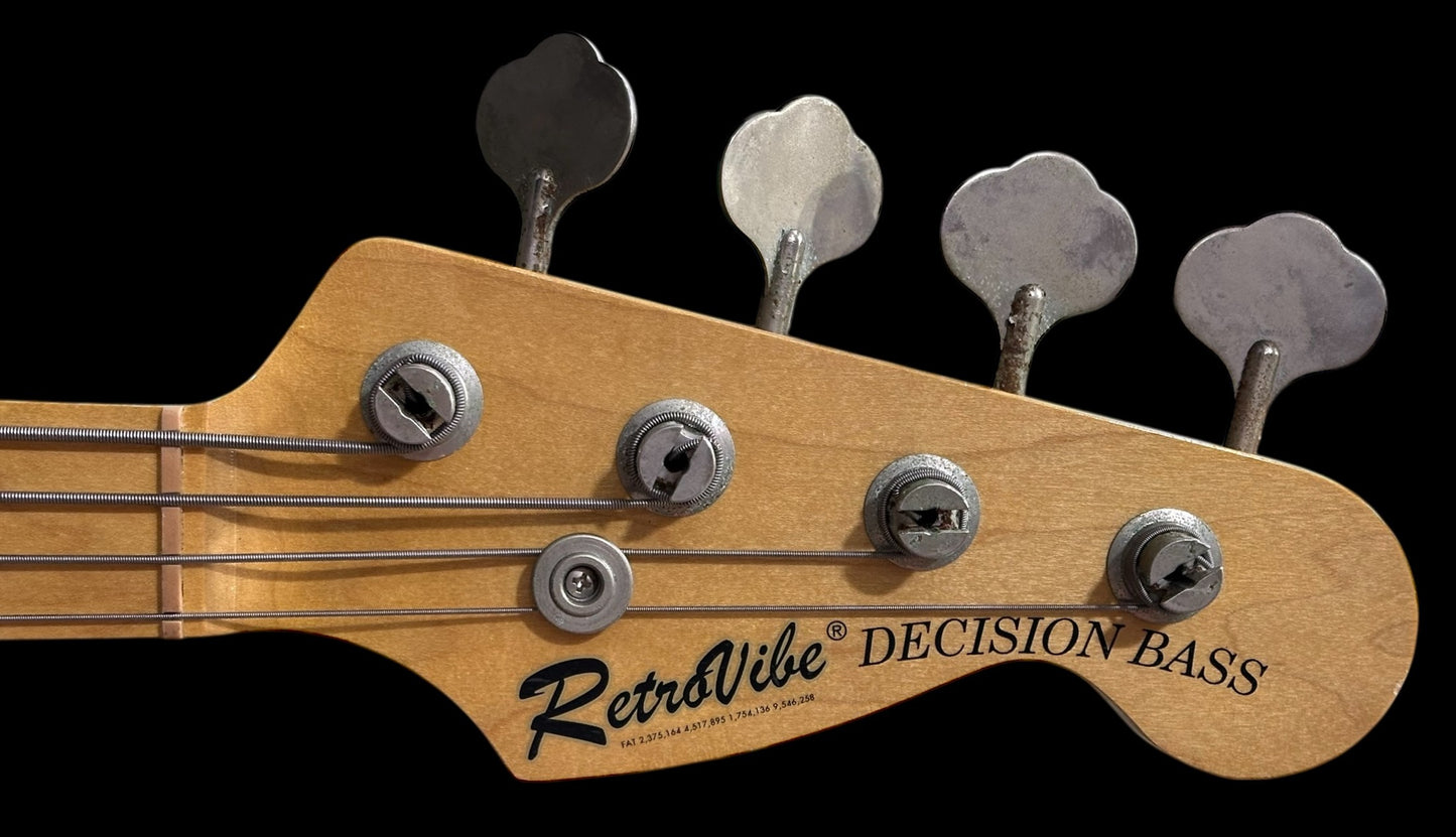 RetroVibe® Decision Bass Black over Sunburst MapleNeck