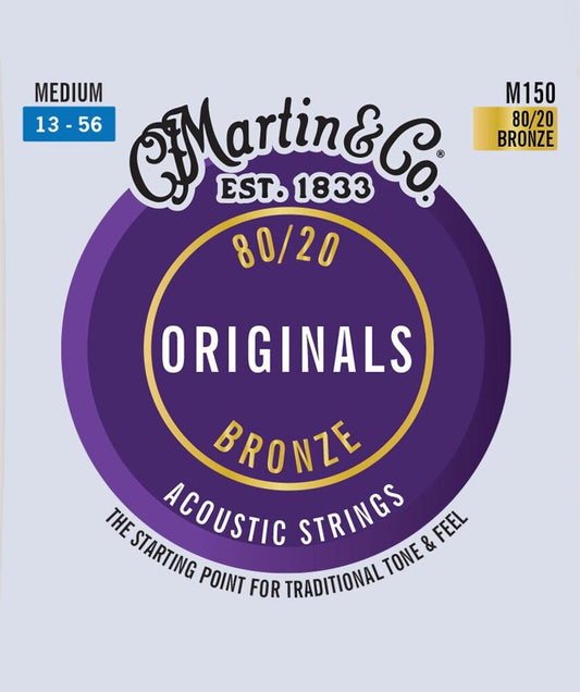 Martin M150 8020 Bronze Medium Gauge Acoustic Guitar Strings 13-56